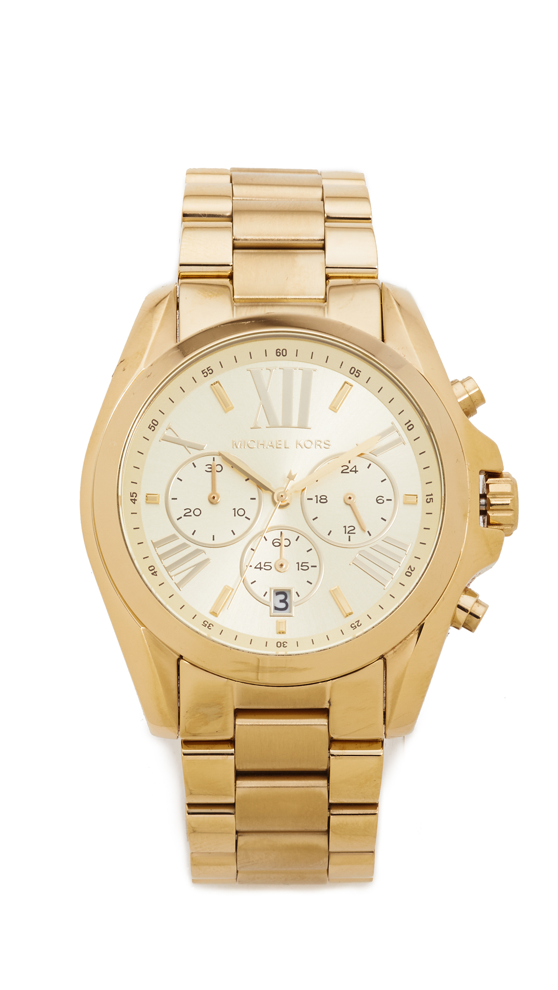 Michael Kors Bradshaw Gold Chronograph Watch in Metallic - Lyst