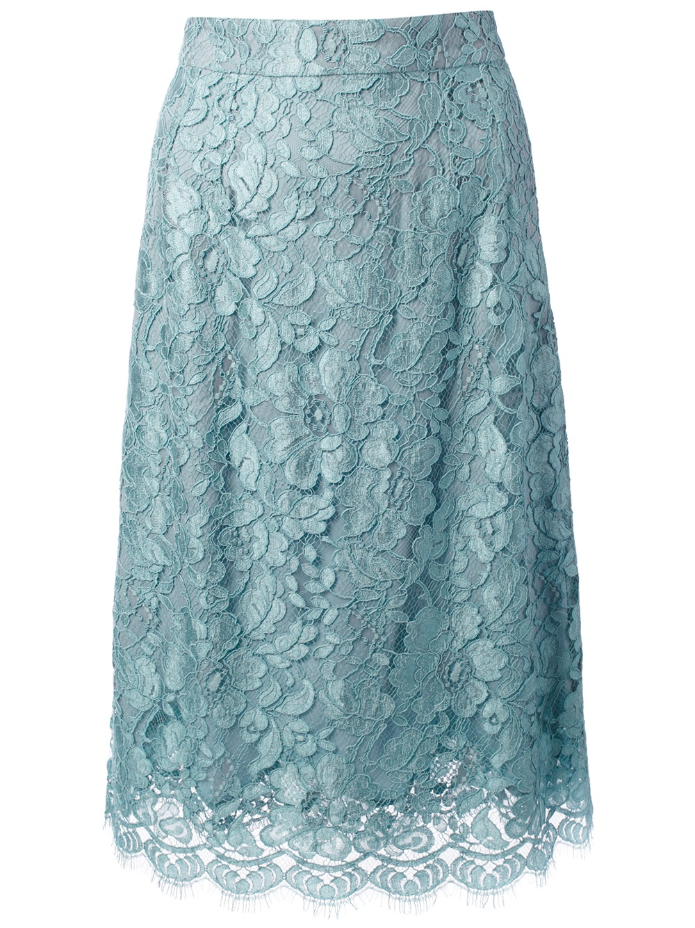 Lyst - Dolce & gabbana Floral Lace Skirt in Blue