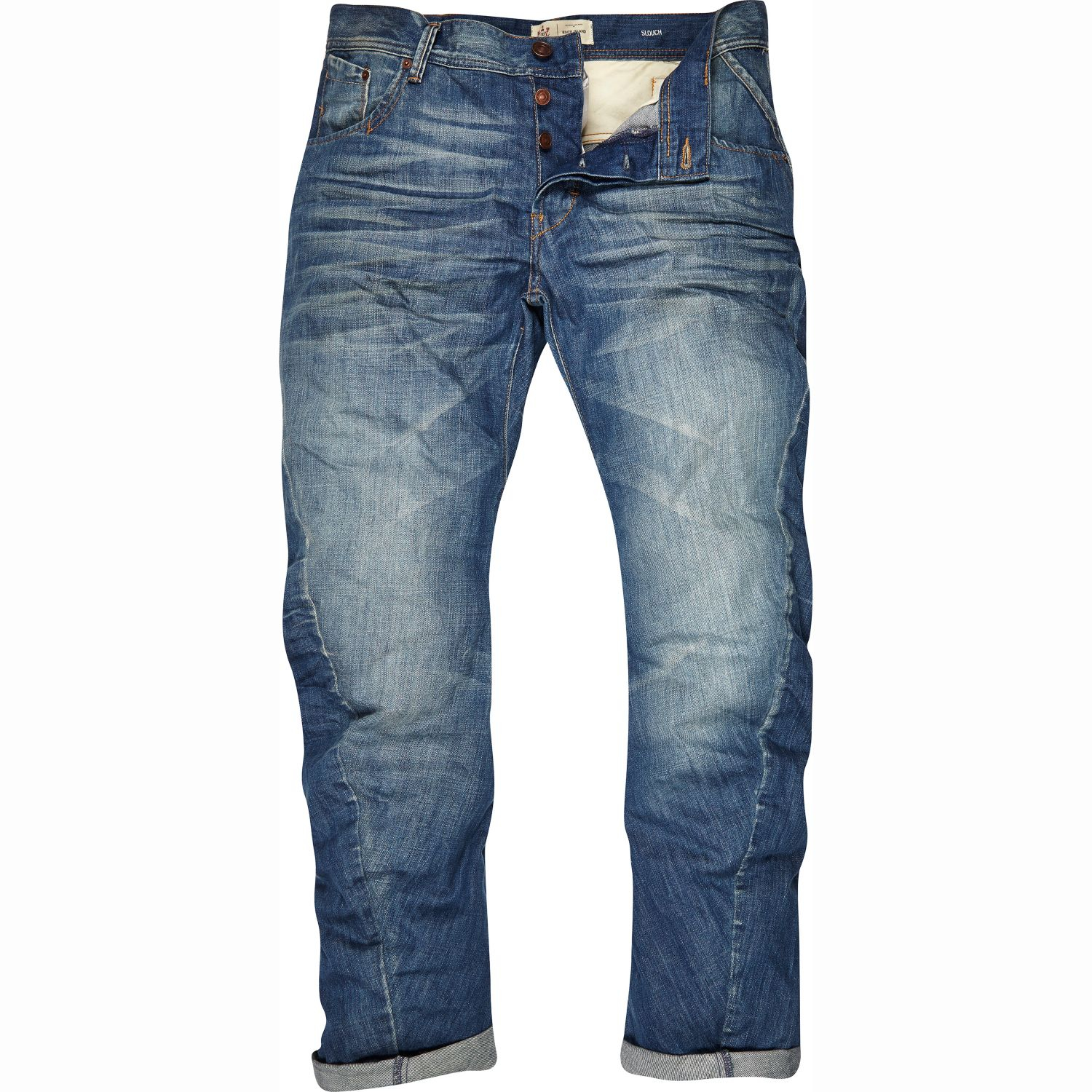 River Island Mid Wash Curtis Slouch Jeans in Blue for Men - Lyst