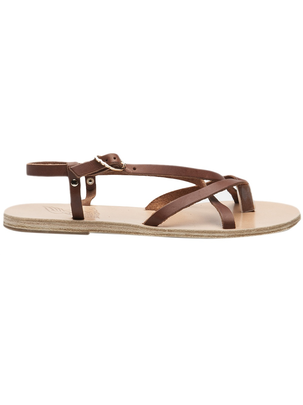 Ancient greek sandals Semele Leather Sandals in Brown | Lyst