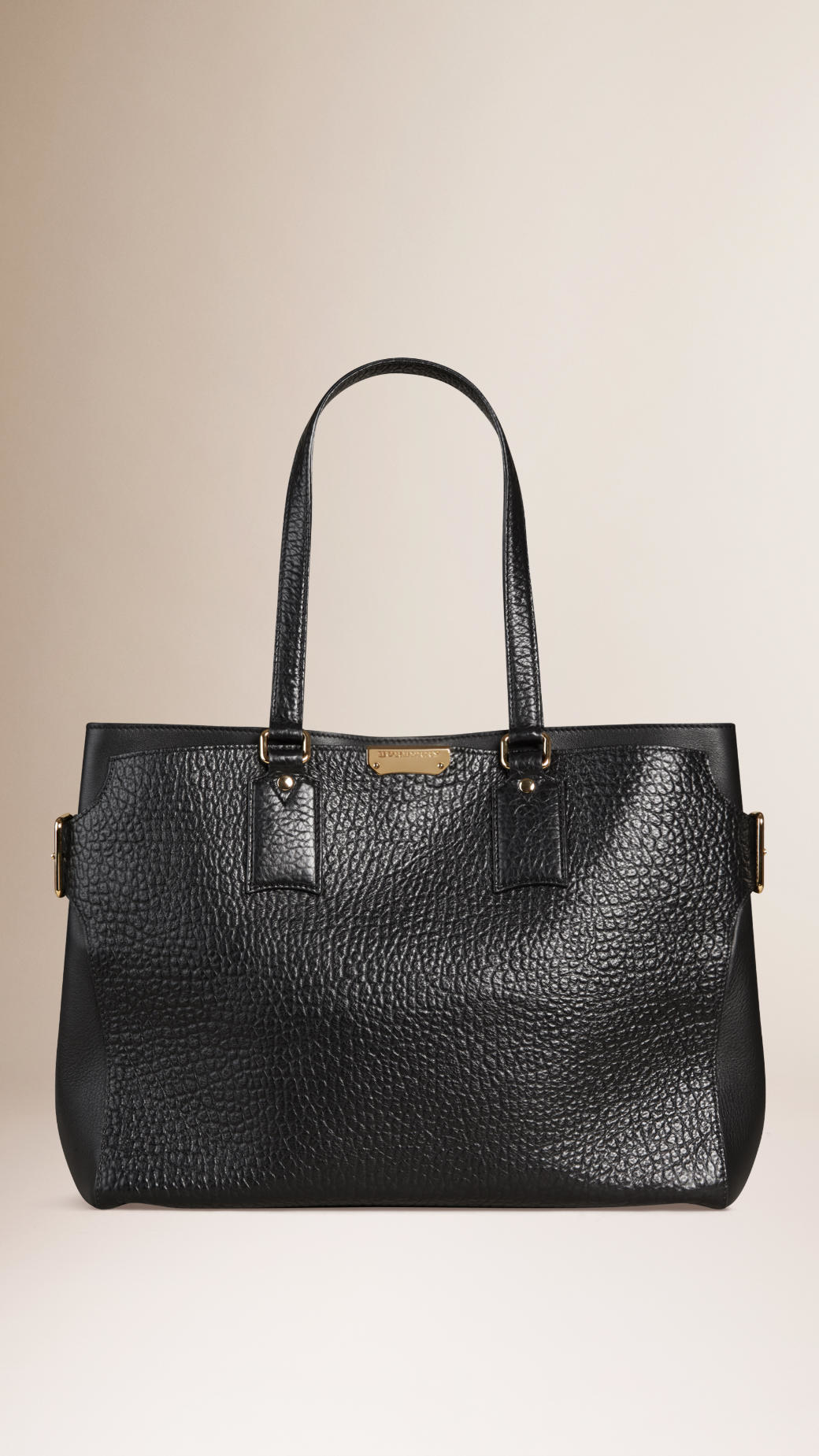 Burberry Large Signature Grained Leather Tote Bag in Black - Lyst