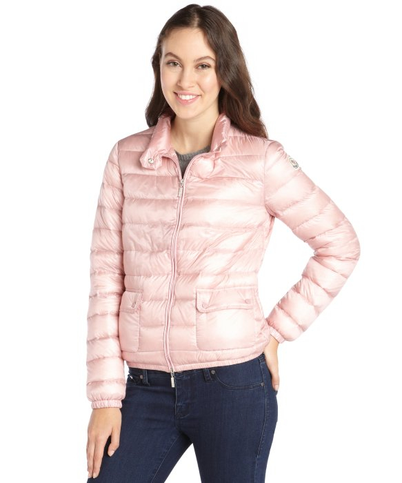 Moncler Pink Nylon Quilted Down Filled Lans Jacket in Pink | Lyst