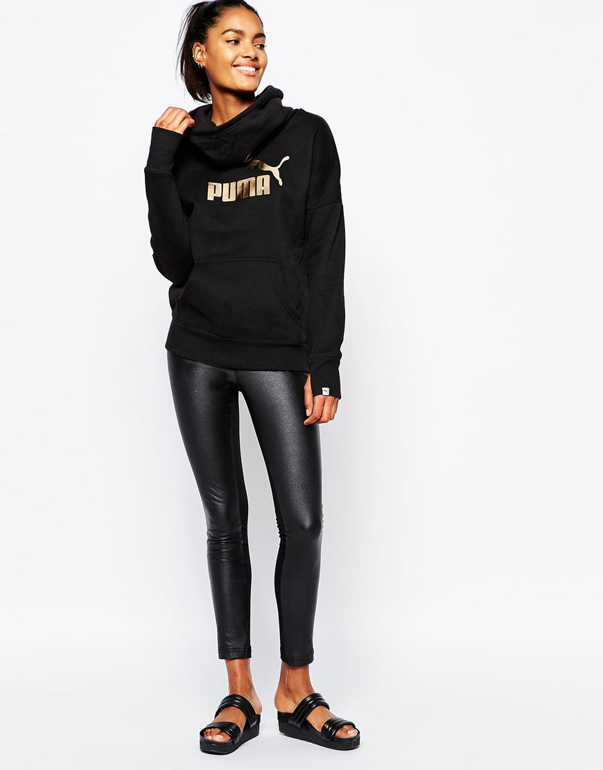 black and gold puma sweatshirt