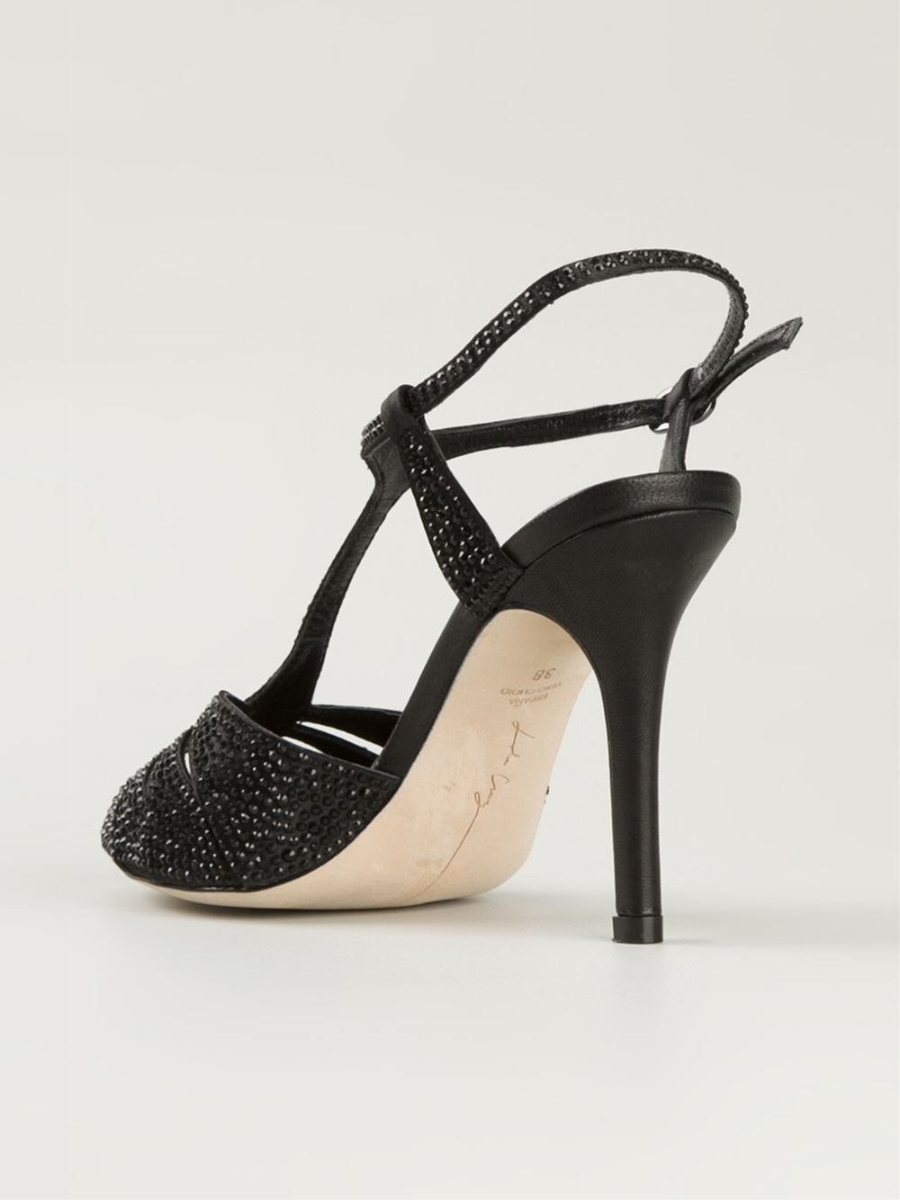 black embellished sandals flat