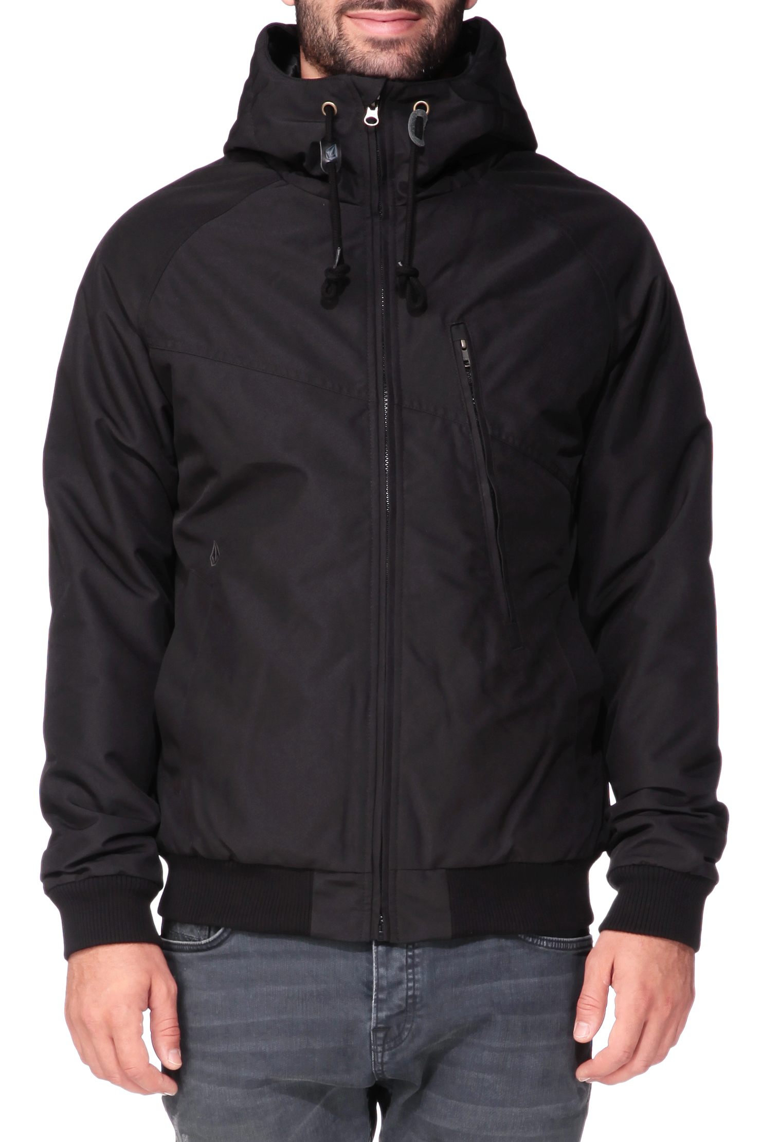 Volcom Quilted Jacket in Black | Lyst