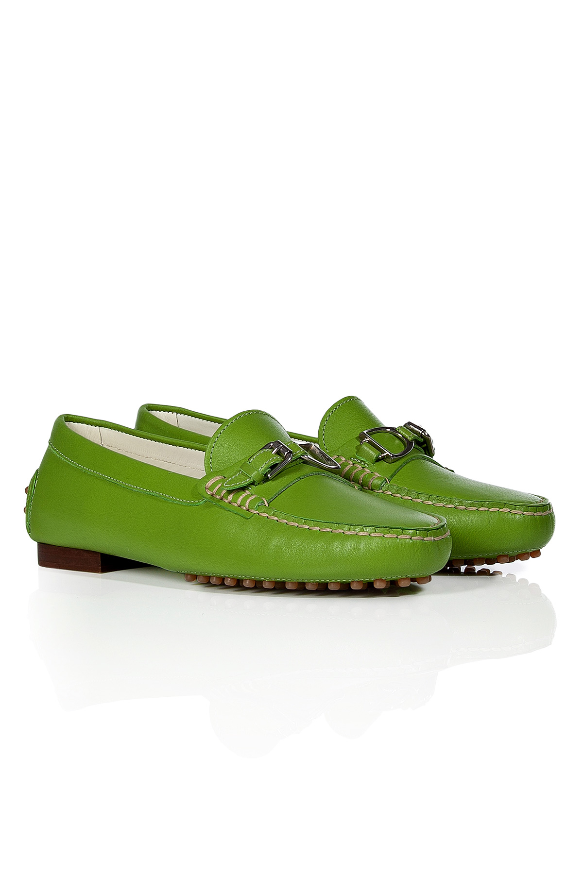 Lyst - Ralph Lauren Collection Kiwi Leather Dasita Loafers in Green