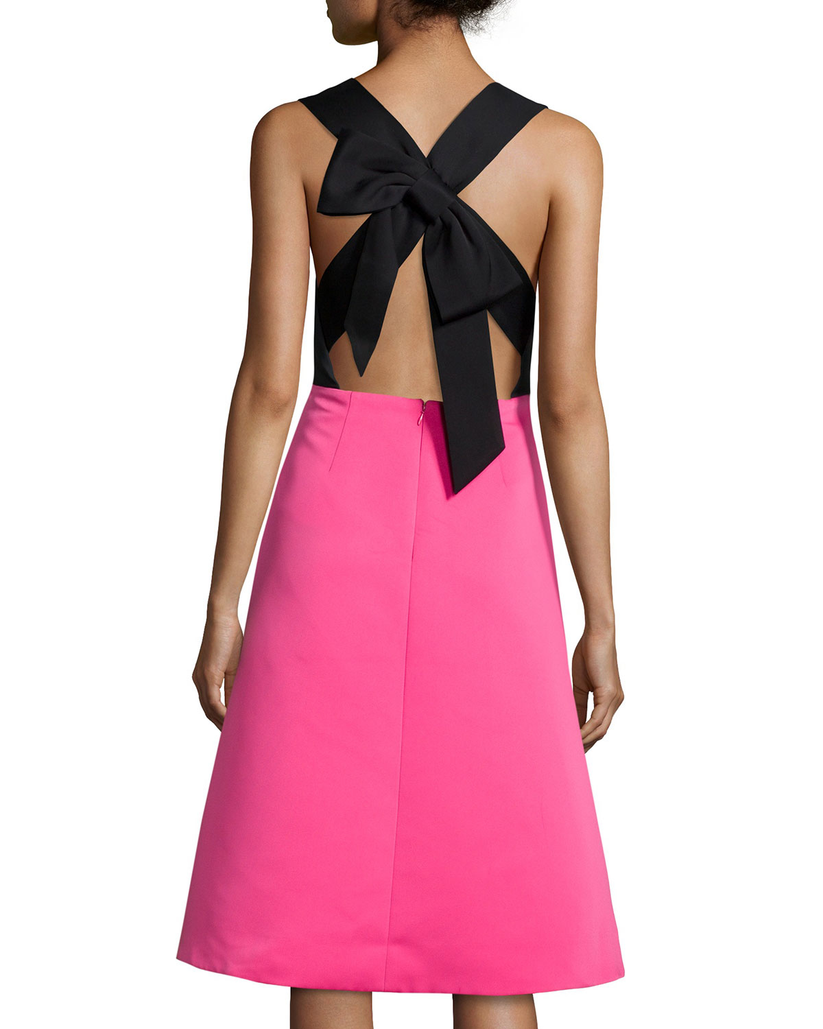 Lyst Kate Spade New York Colorblock Bow Back Fit And Flare Dress Gallery