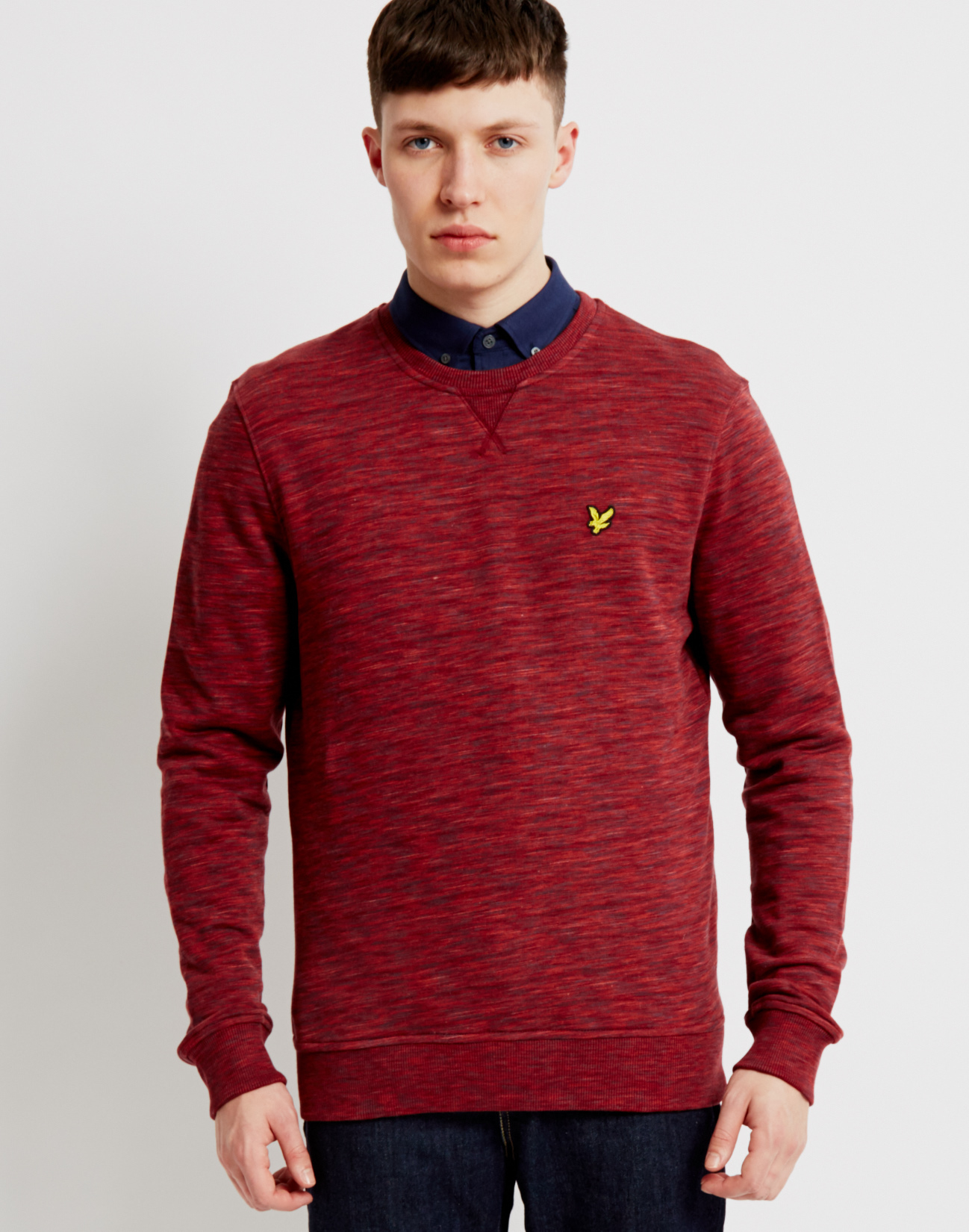 Download Lyle & scott Space Dye Crew Neck Sweatshirt Red in Red for ...