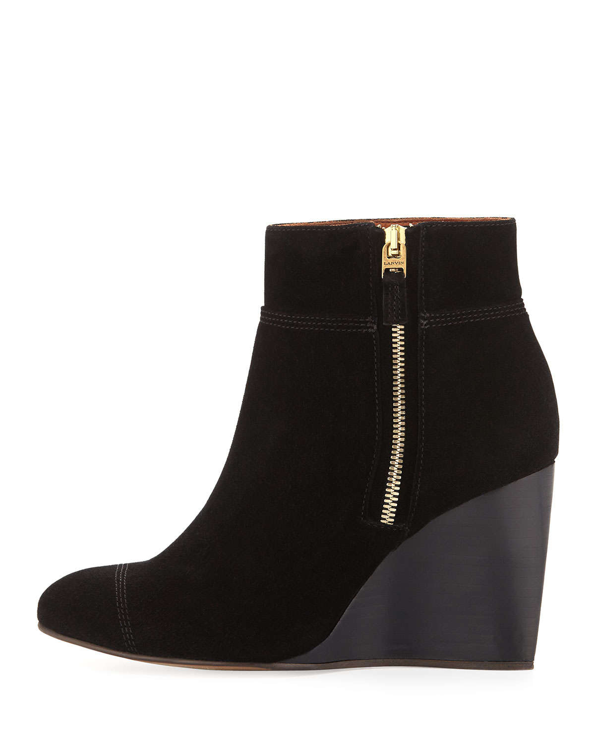 black wedge boots uk