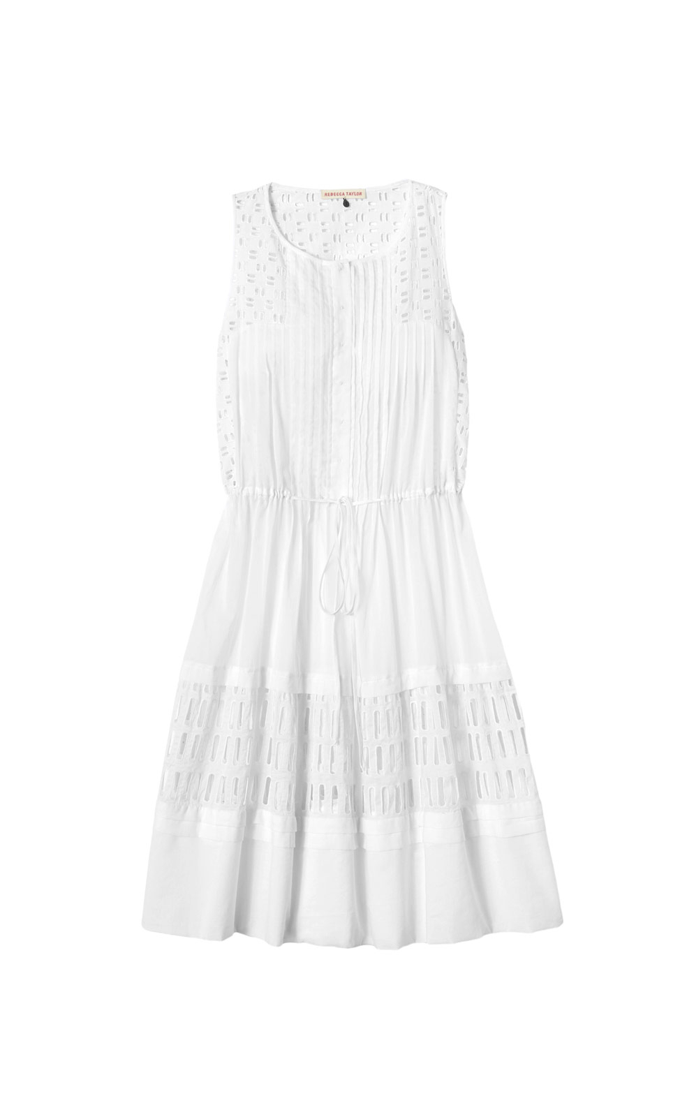 Lyst Rebecca Taylor Sleeveless Eyelet Drawstring Dress In White Gallery