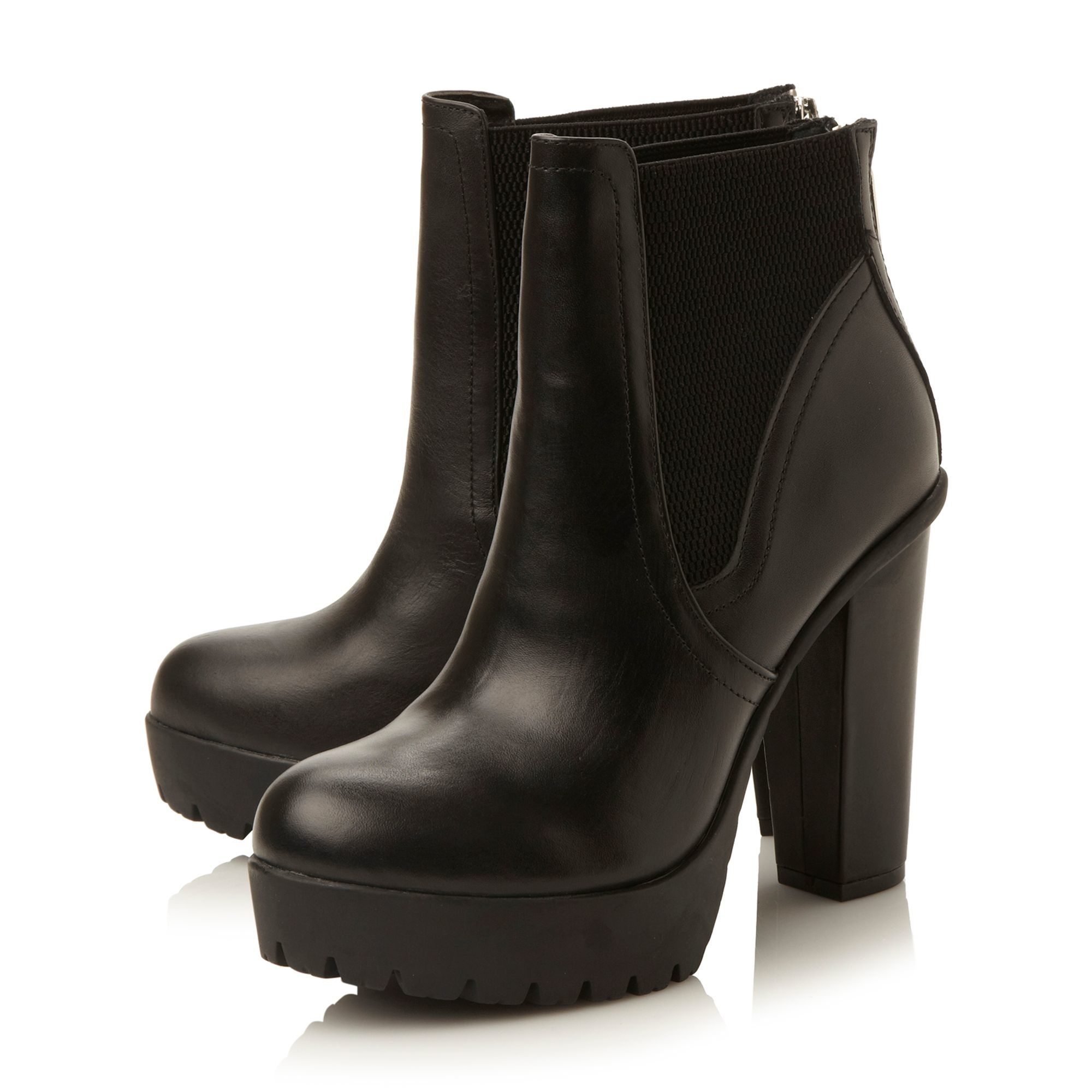 Steve madden Amandaa Chunky Cleated Low Boots in Black | Lyst