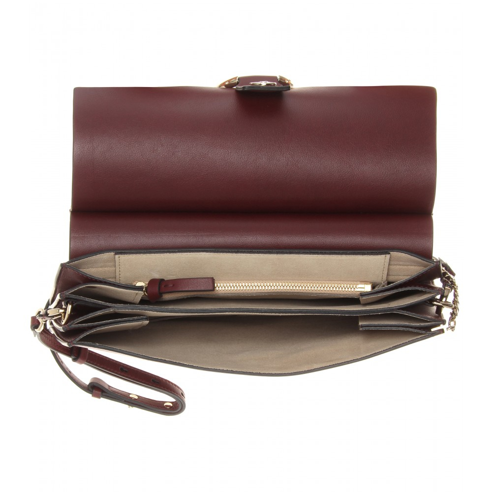 Chlo Faye Leather And Suede Shoulder Bag in Purple | Lyst