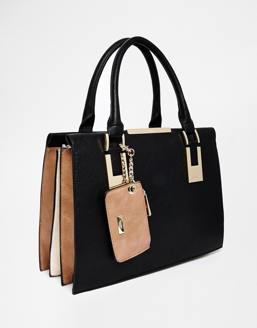 Lyst - Dune Structured Handbag With Metail Detail in Black