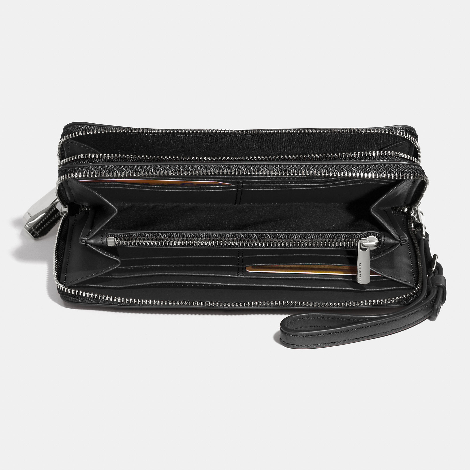 double zip accordion wallet