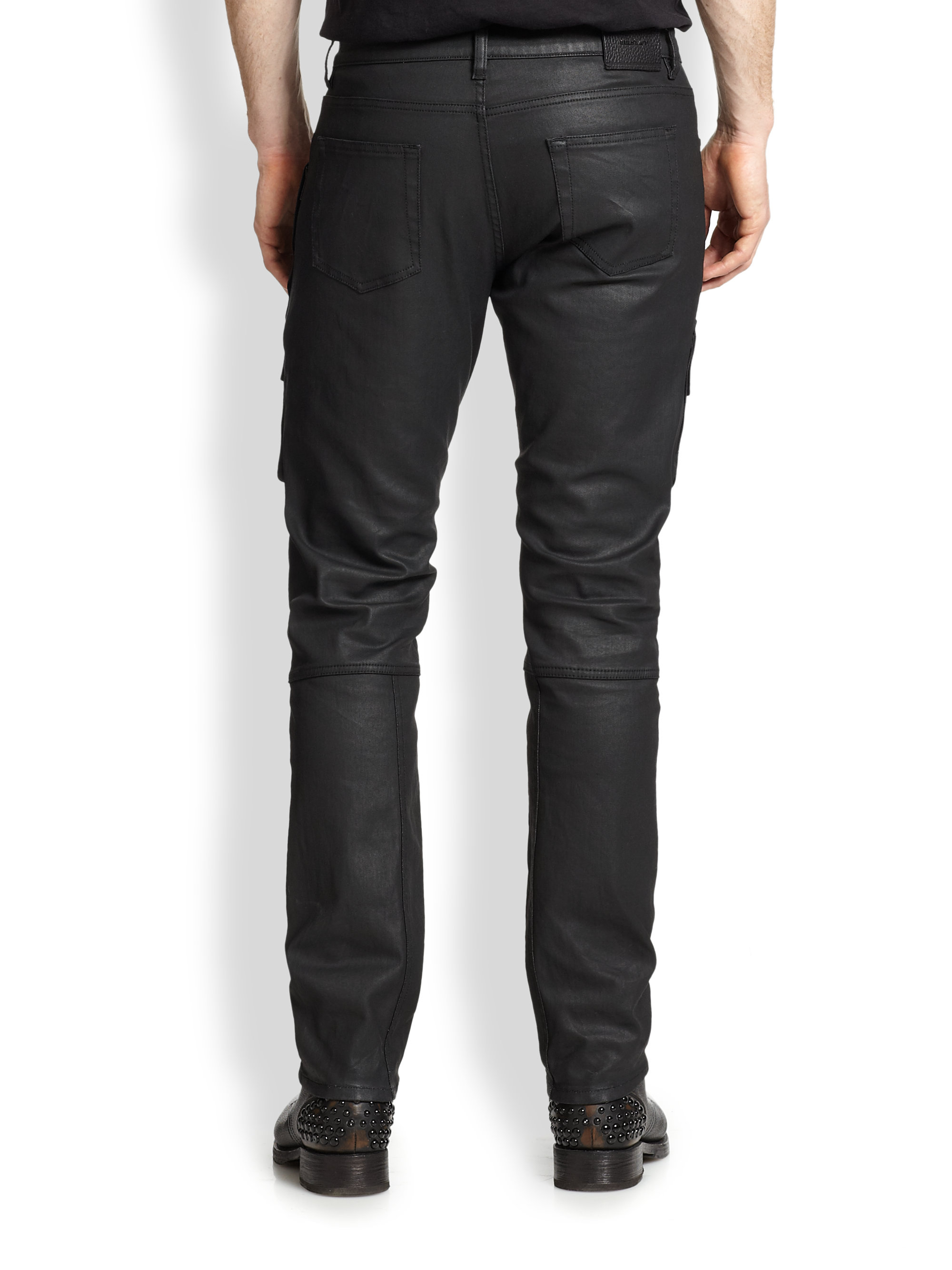 Belstaff Resin-coated Moto Jeans in Black for Men - Lyst