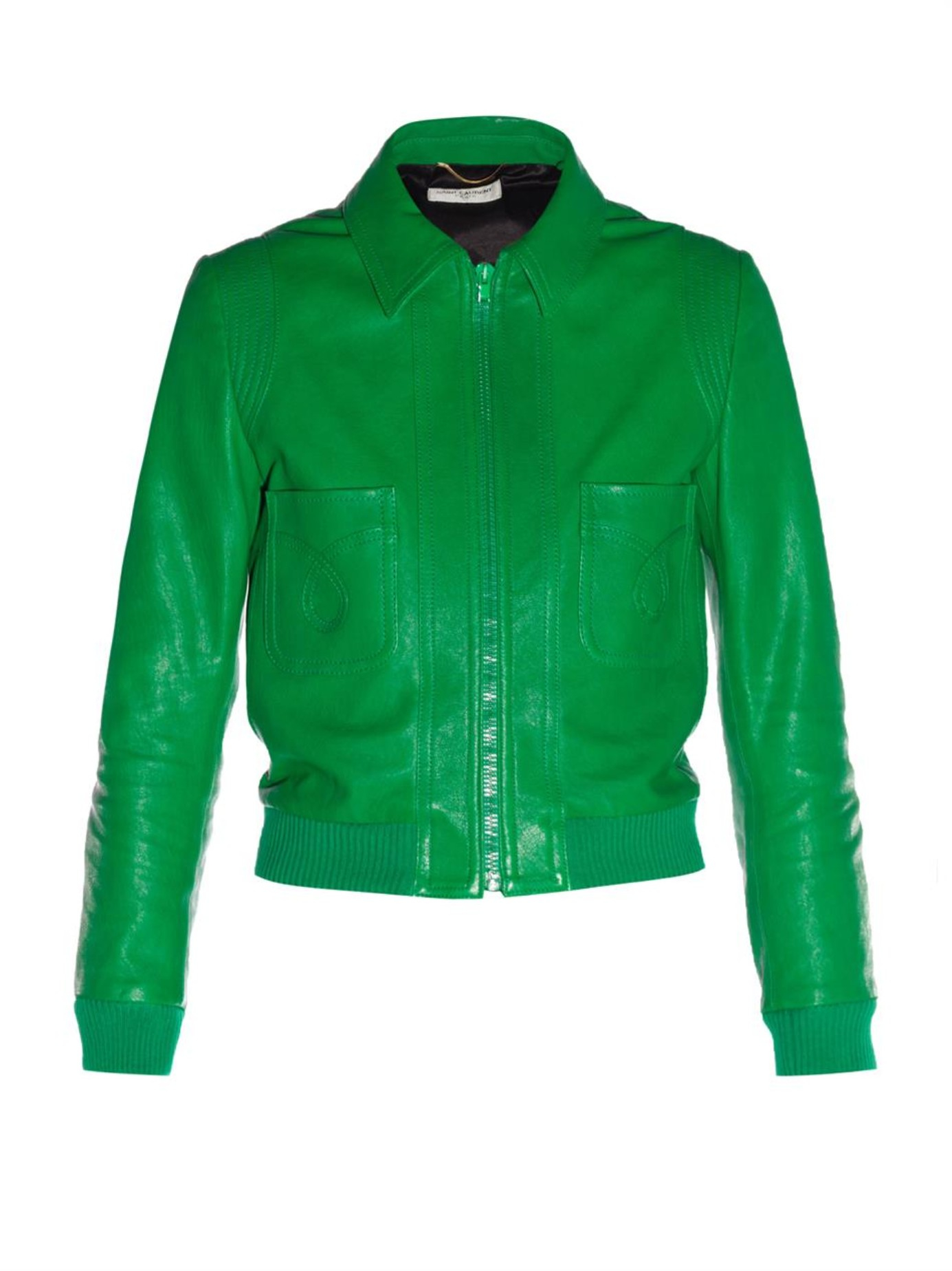 Saint Lau Leather Er Jacket In Green Lyst Gallery