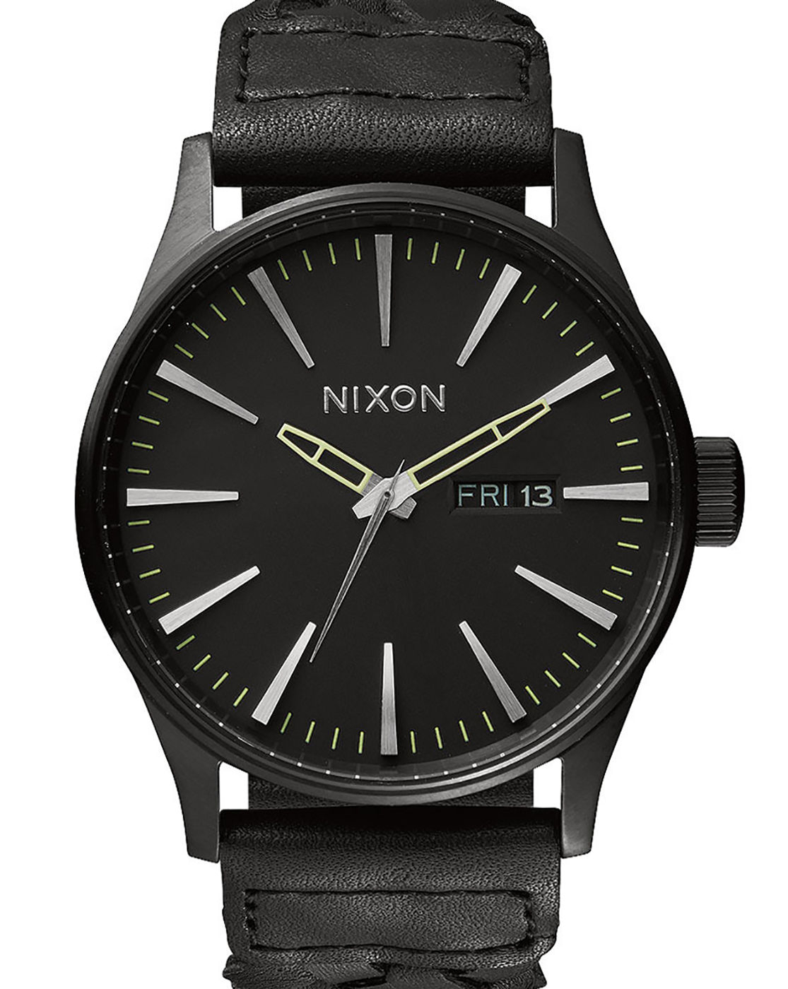 Nixon Woven Black Leather Sentry Watch In Black For Men Lyst 6486