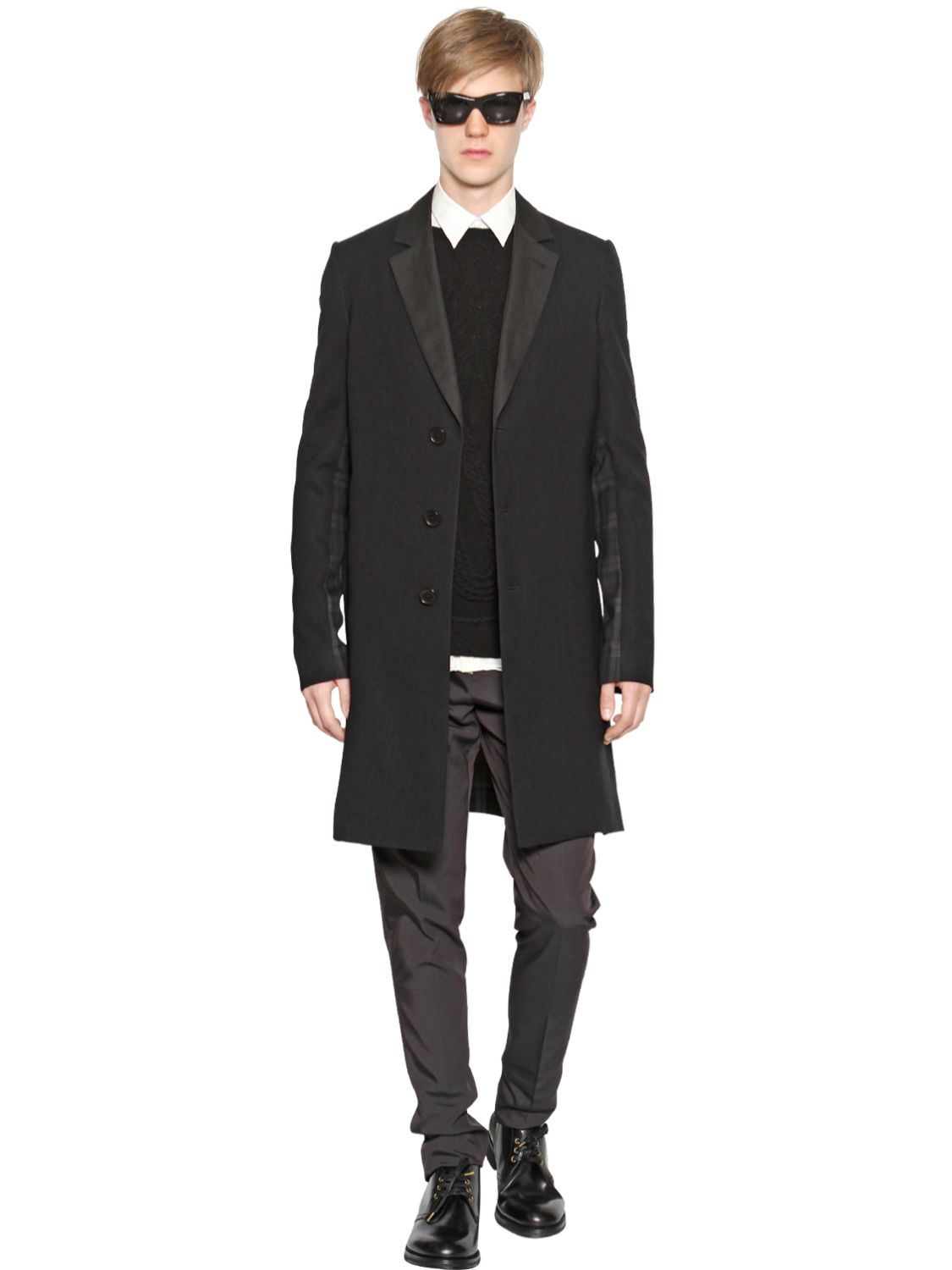 Lyst - Cerruti 1881 Super Light Wool Coat in Black for Men