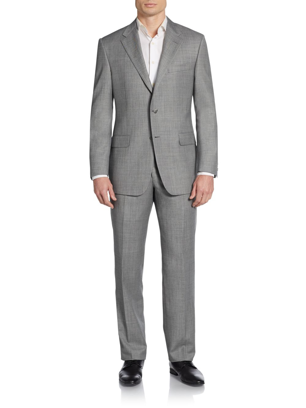 Hickey freeman Regular-Fit Sharkskin Worsted Wool Suit in Gray for Men ...