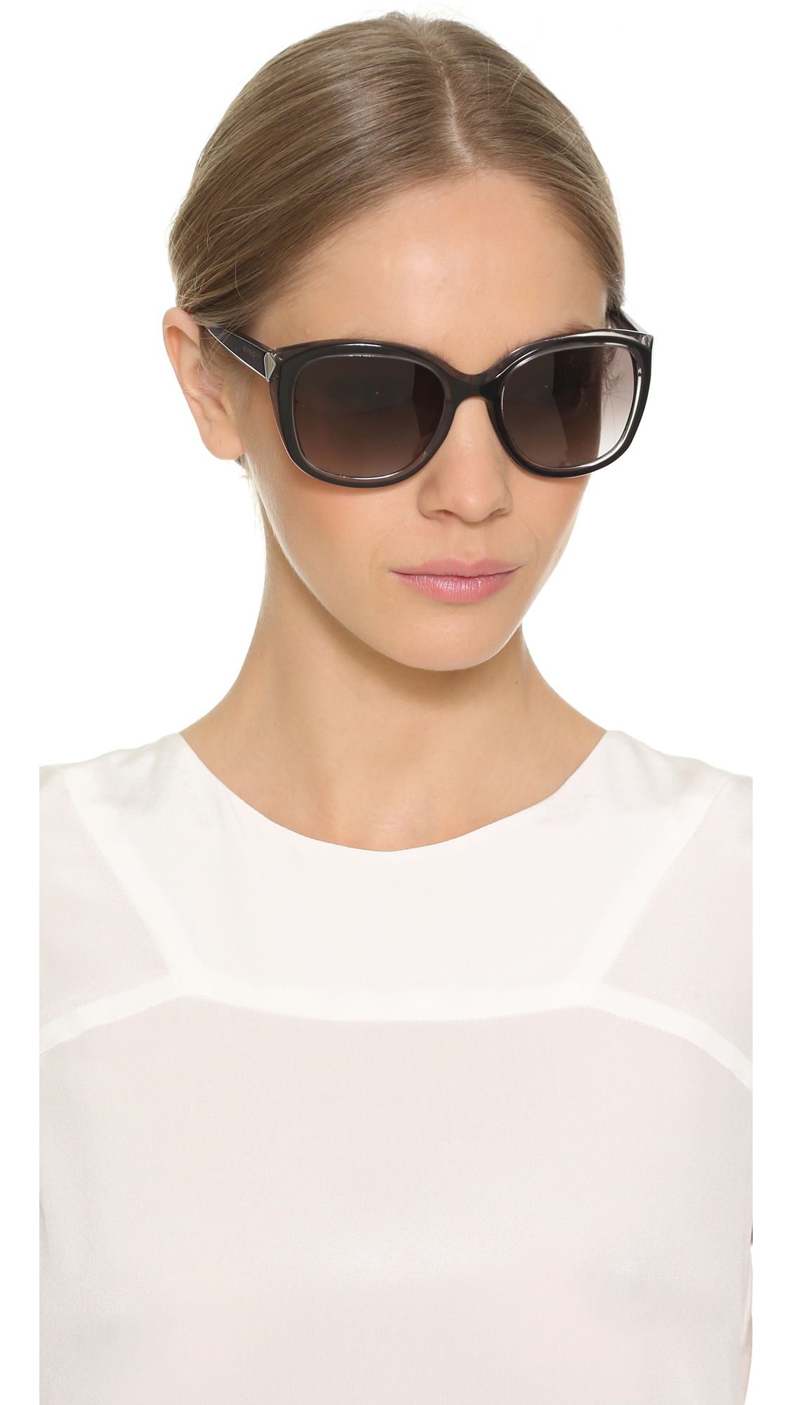 Lyst - Givenchy Classic Frame Sunglasses - Shiny Black/grey Smoke In Black