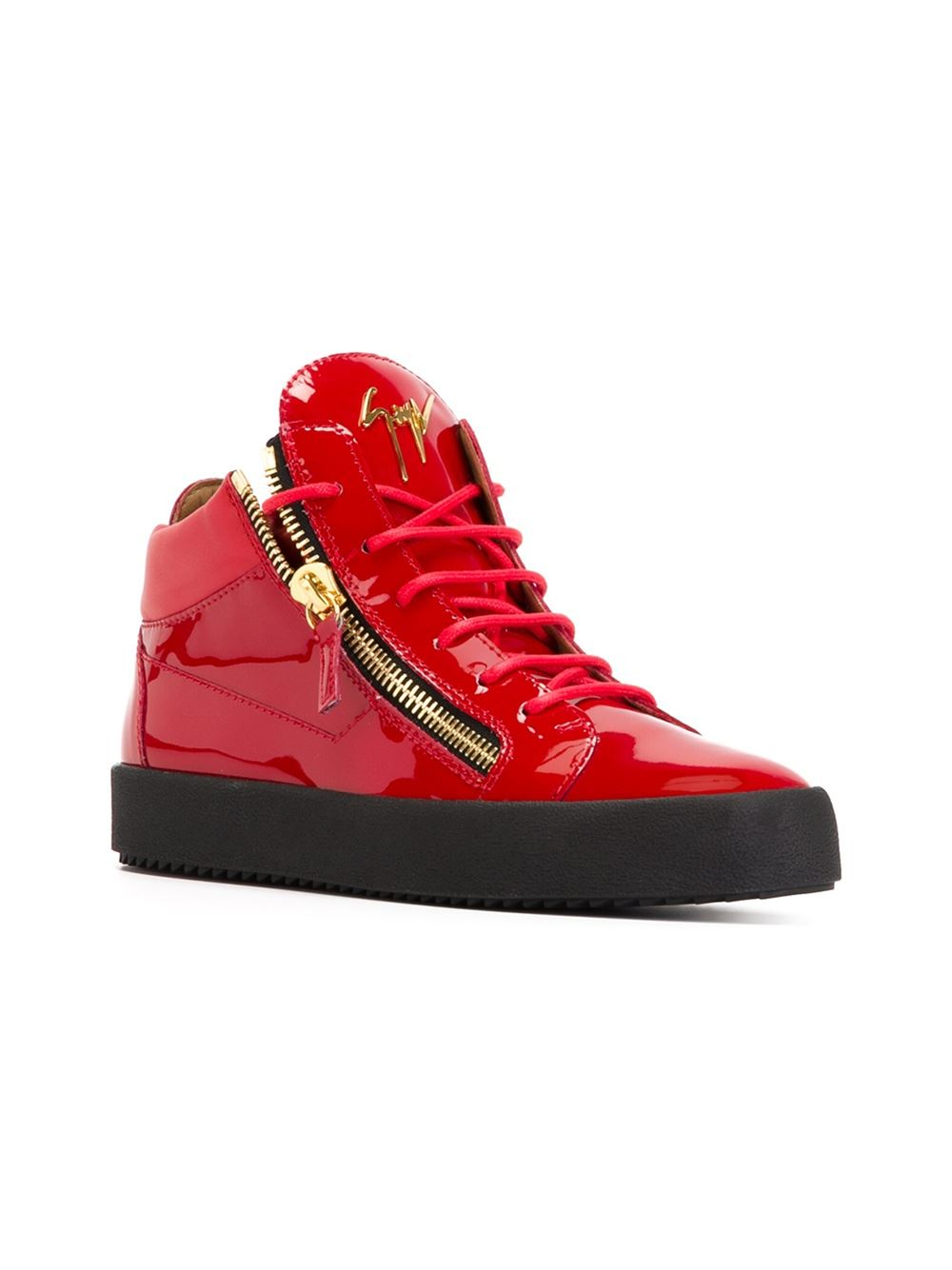 Lyst - Giuseppe zanotti 'vegas' Hi-top Sneakers in Red for Men