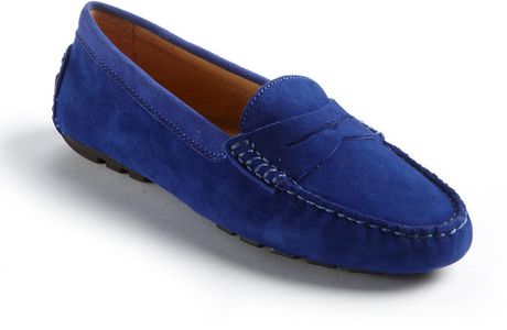 Lauren By Ralph Lauren Camila Suede Driver Loafers in Blue | Lyst