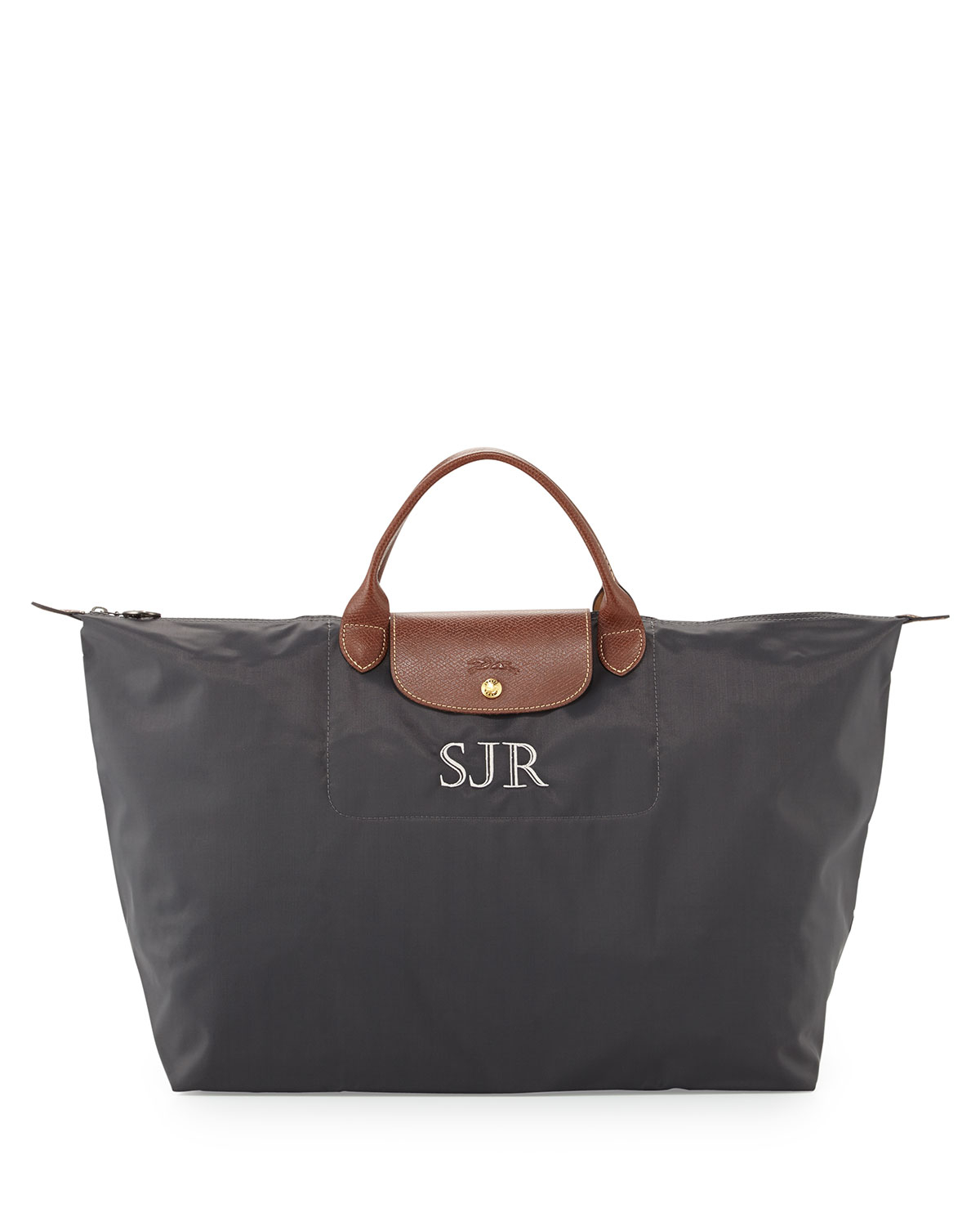 Lyst Longchamp Le Pliage Large Monogrammed Travel Bag In Gray Gallery