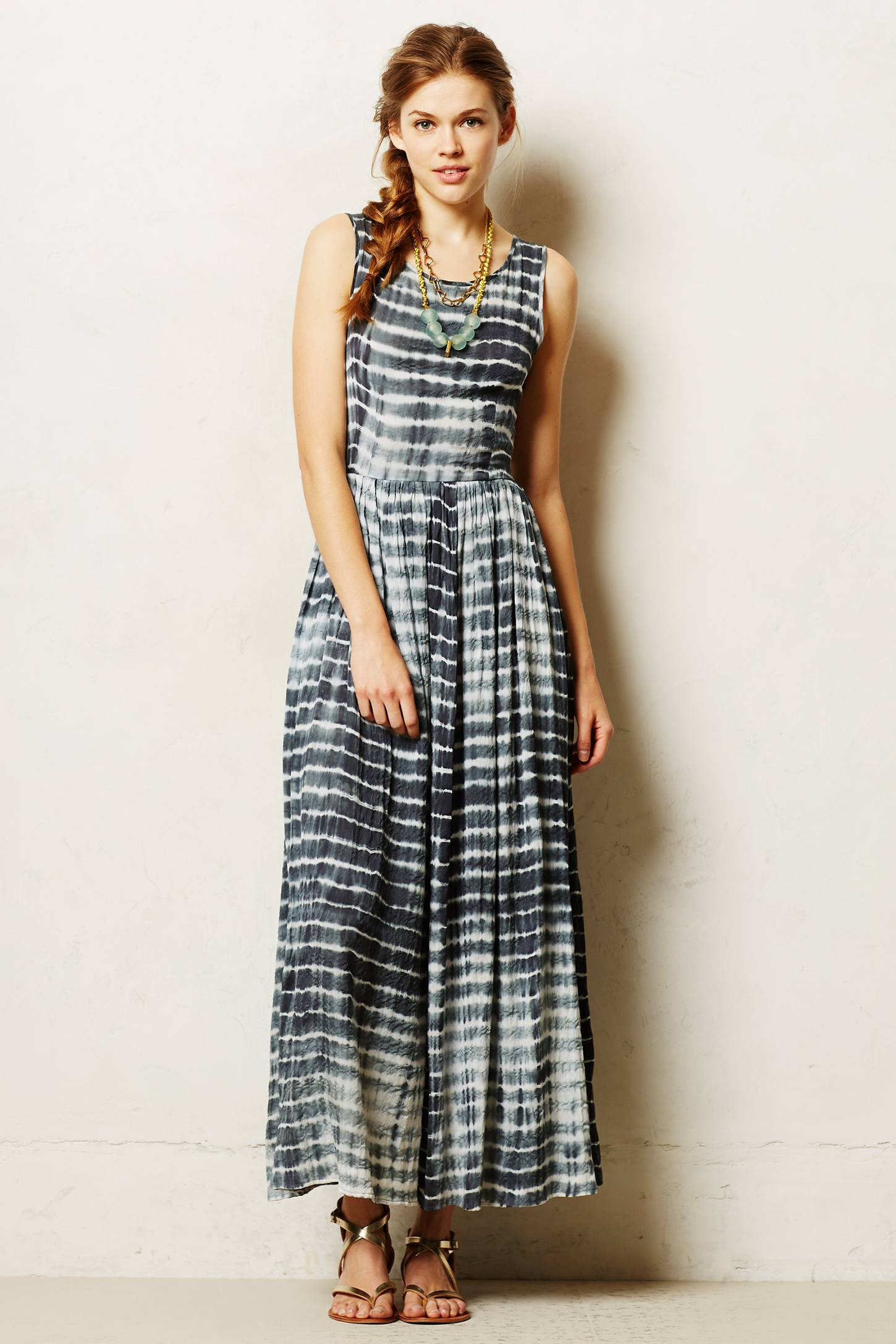 neuw shibori maxi dress in blue lyst elisabetta franchi fashion designer