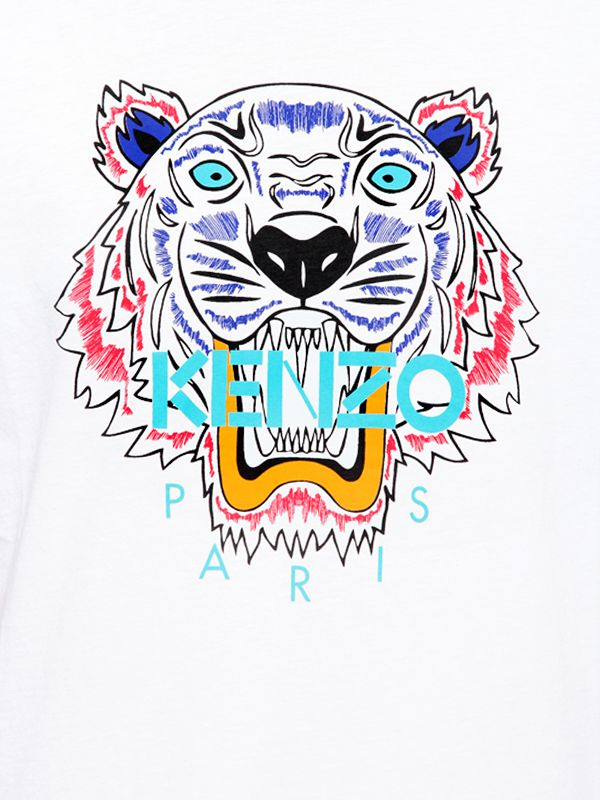 kenzo white tiger printed cotton jersey t shirt product 1 15911306 0 977861491 normal