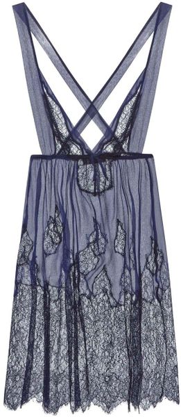 Myla Ornamental Lace Navy Lace Babydoll | Nightwear in Blue (Navy)
