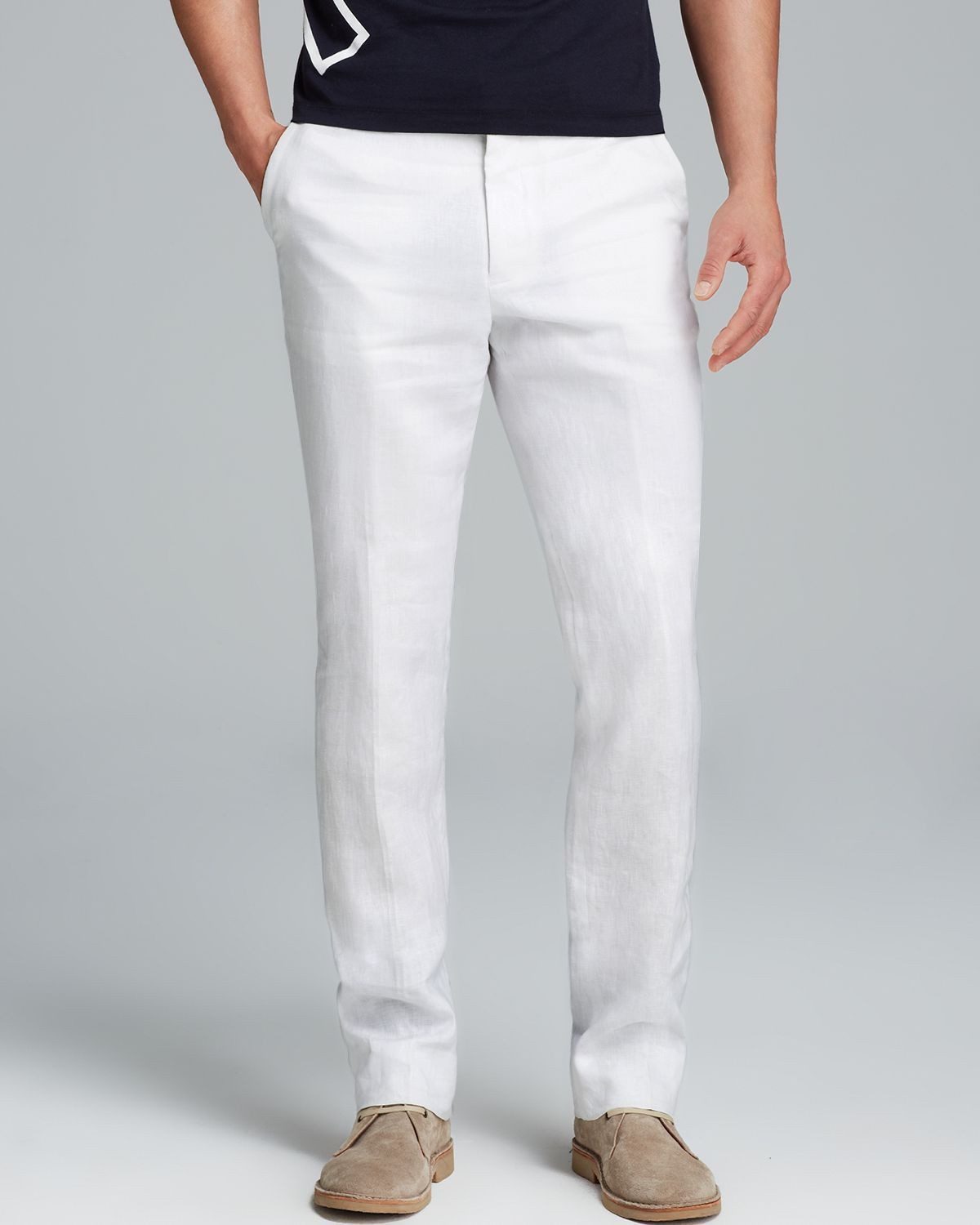 Lyst - Michael Kors Linen Modern Fit Pants in White for Men