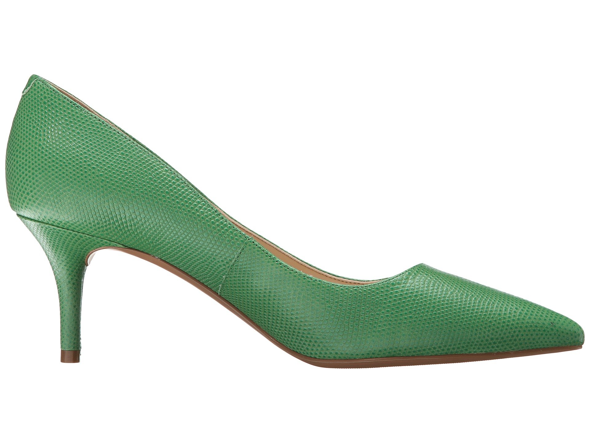 green pointy pumps