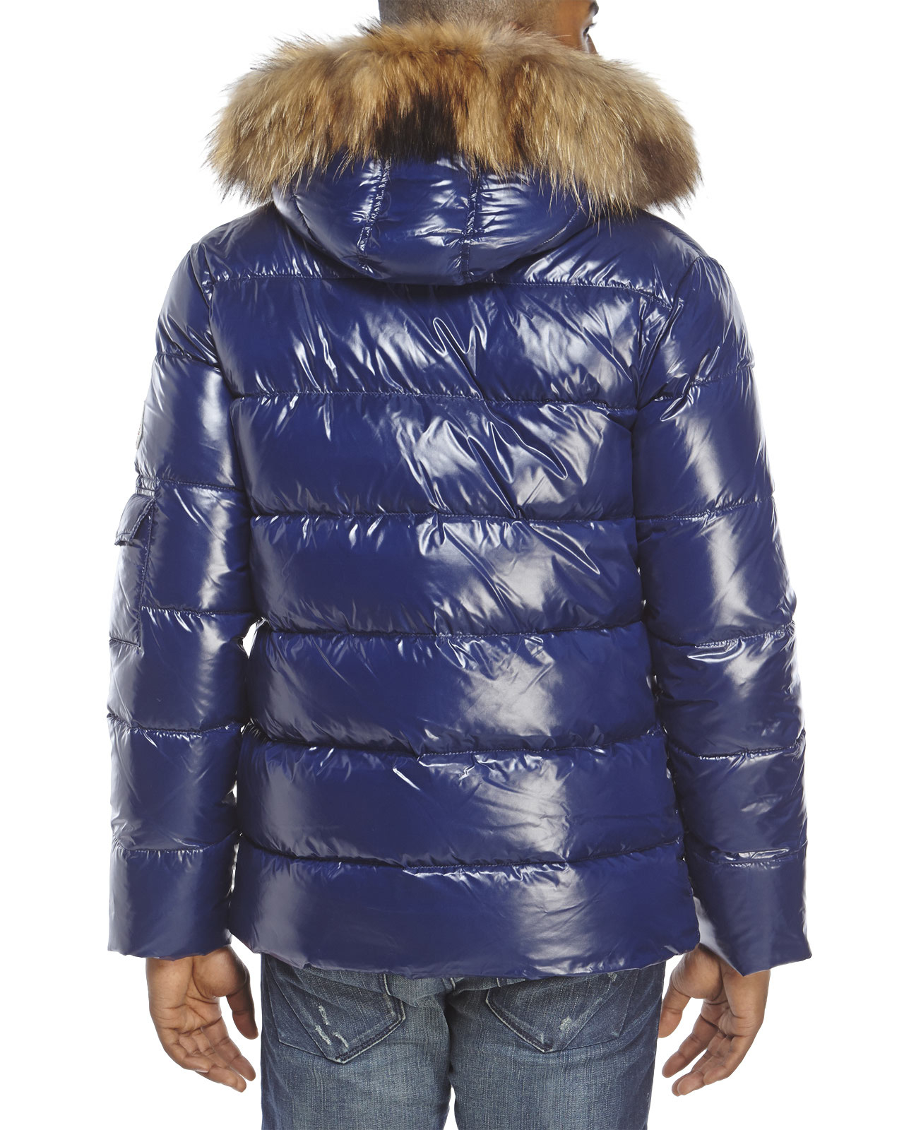 Lyst - Pyrenex Real Fur Authentic Shiny Down Jacket in Blue for Men