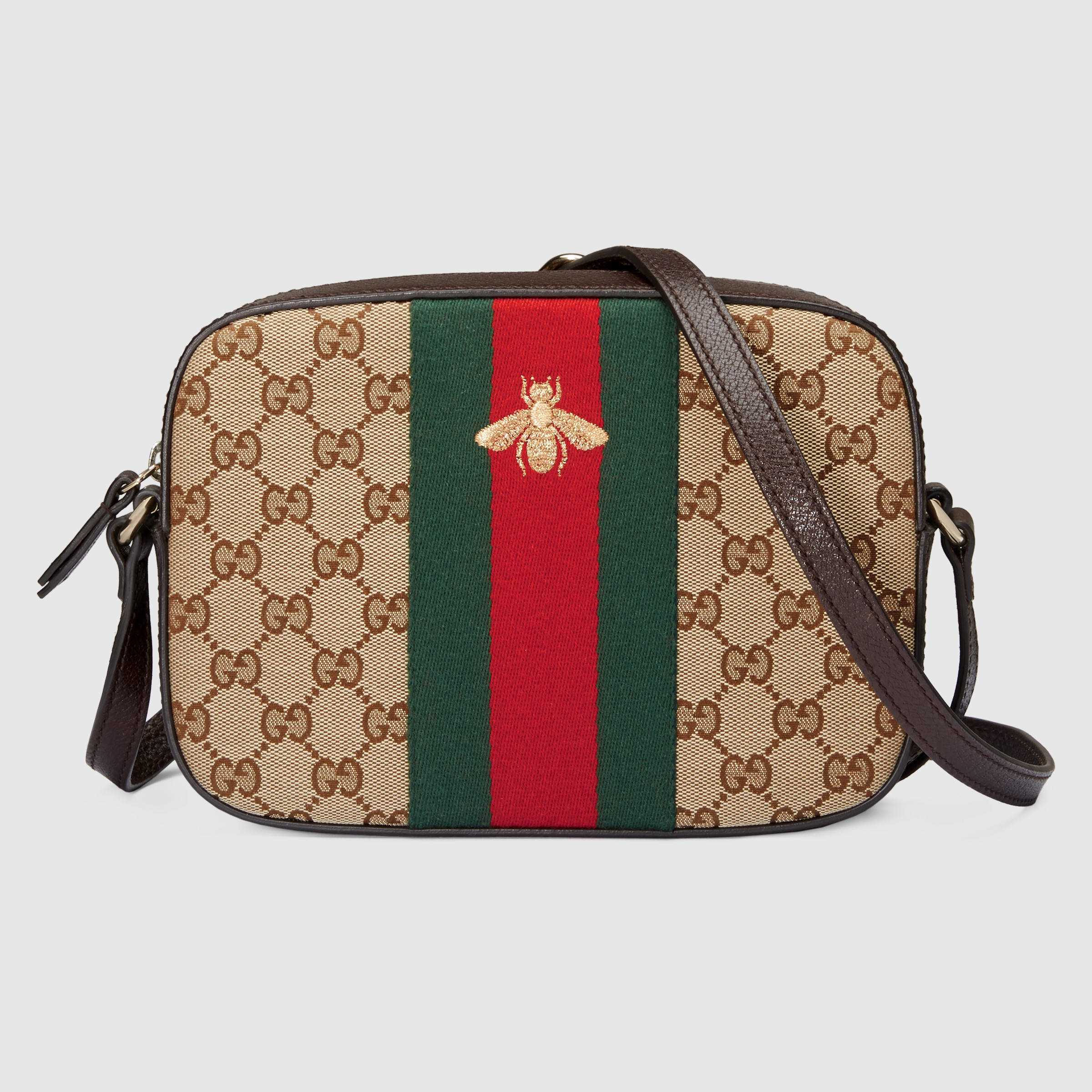 Gucci Original GG Supreme Shoulder Bag in Brown | Lyst