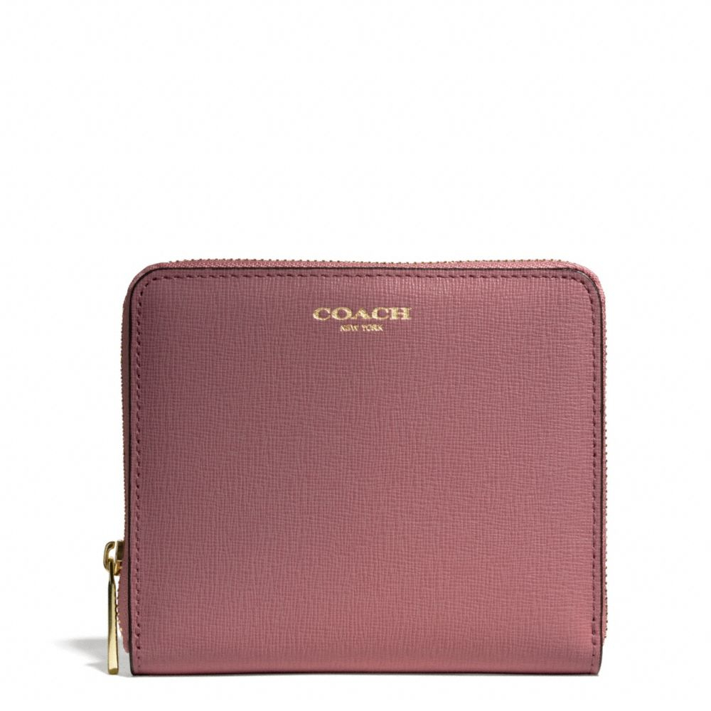 Lyst - COACH Medium Continental Zip Wallet In Saffiano Leather in Red