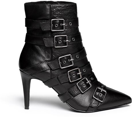 Ash | Black 'c' Multi Buckle Leather Boots | Lyst