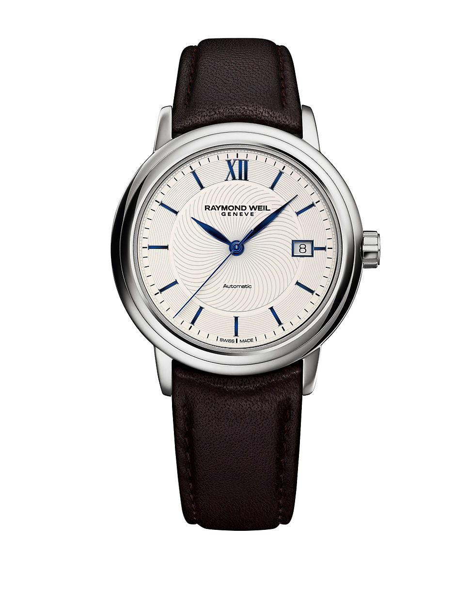 Raymond weil Sinatra Maestro Leather Strap Watch in Brown for Men Lyst