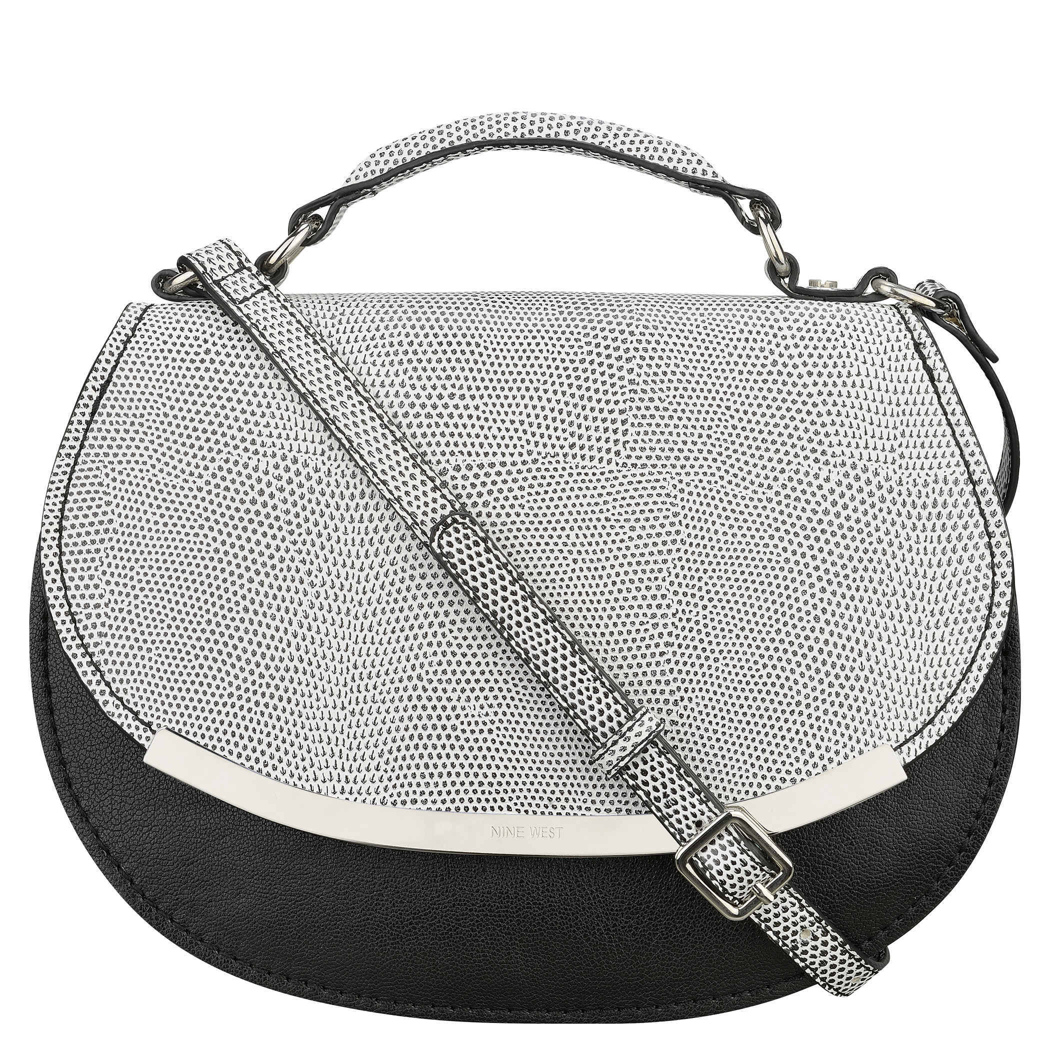 Nine west Around The Clock Crossbody Bag in White (WHITE/BLACK ...