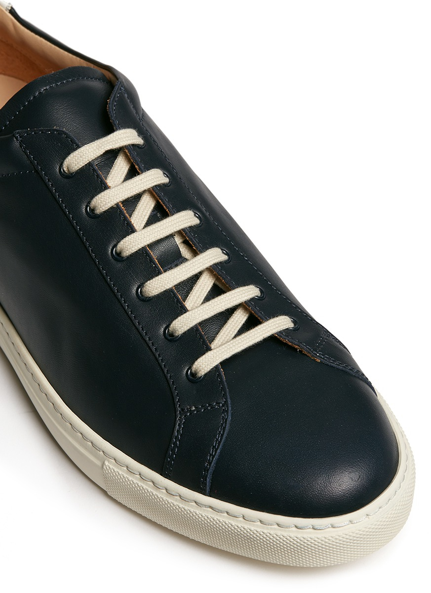 Lyst - Common Projects Achilles Retro Leather Low-Top Sneakers in Blue ...