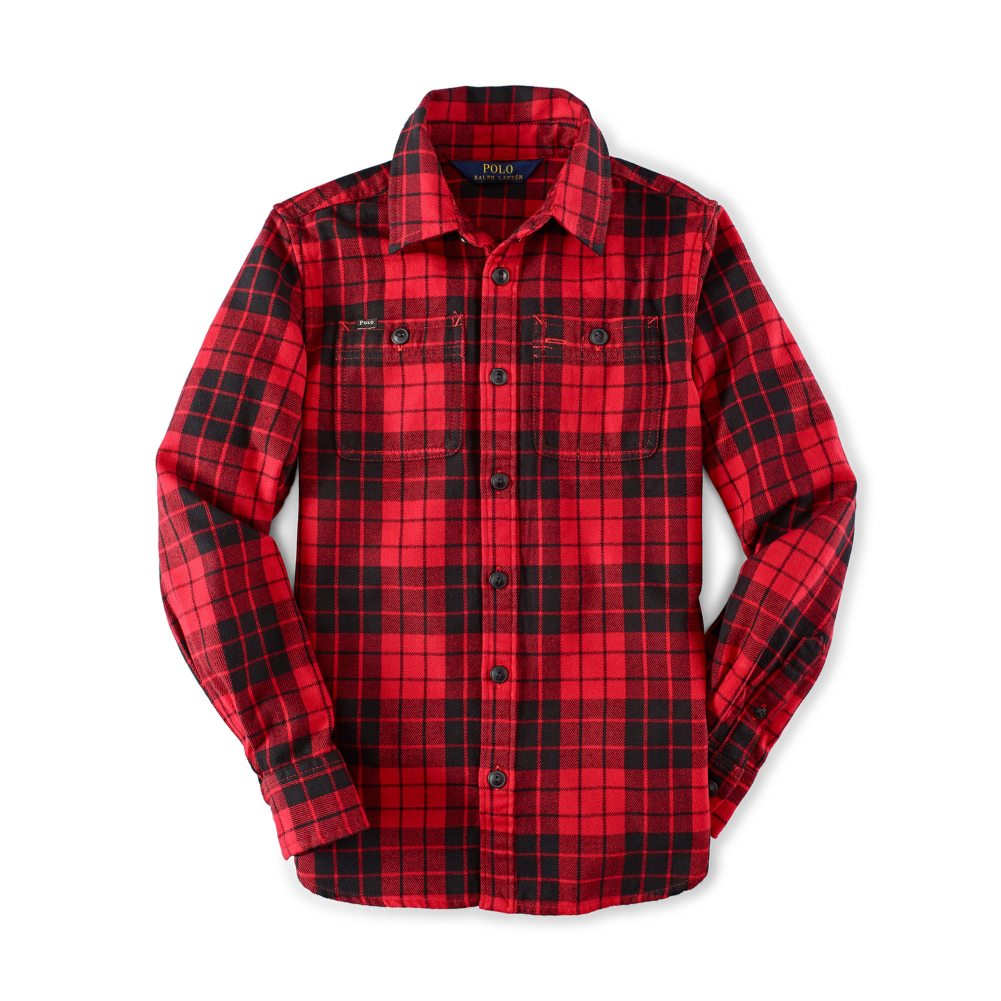 Lyst - Ralph Lauren Slouchy Cotton Plaid Shirt in Red for Men