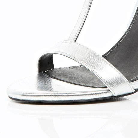 River Island Silver Barely There Sandal in Silver | Lyst