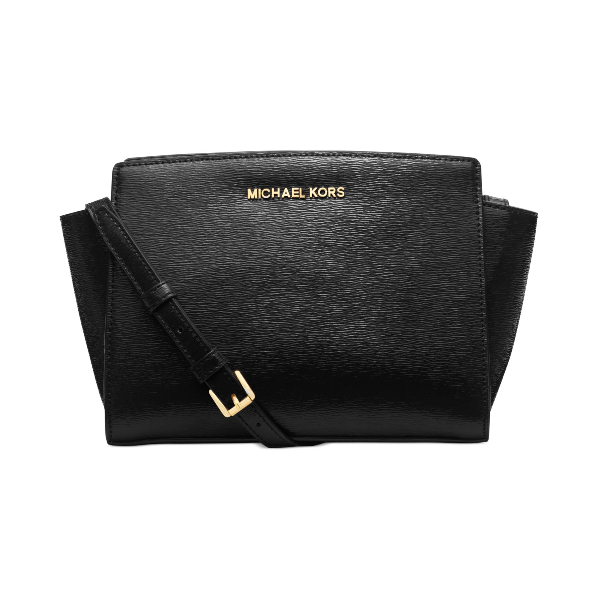 Michael Kors Michael Selma Medium Messenger Bag in Black | Lyst