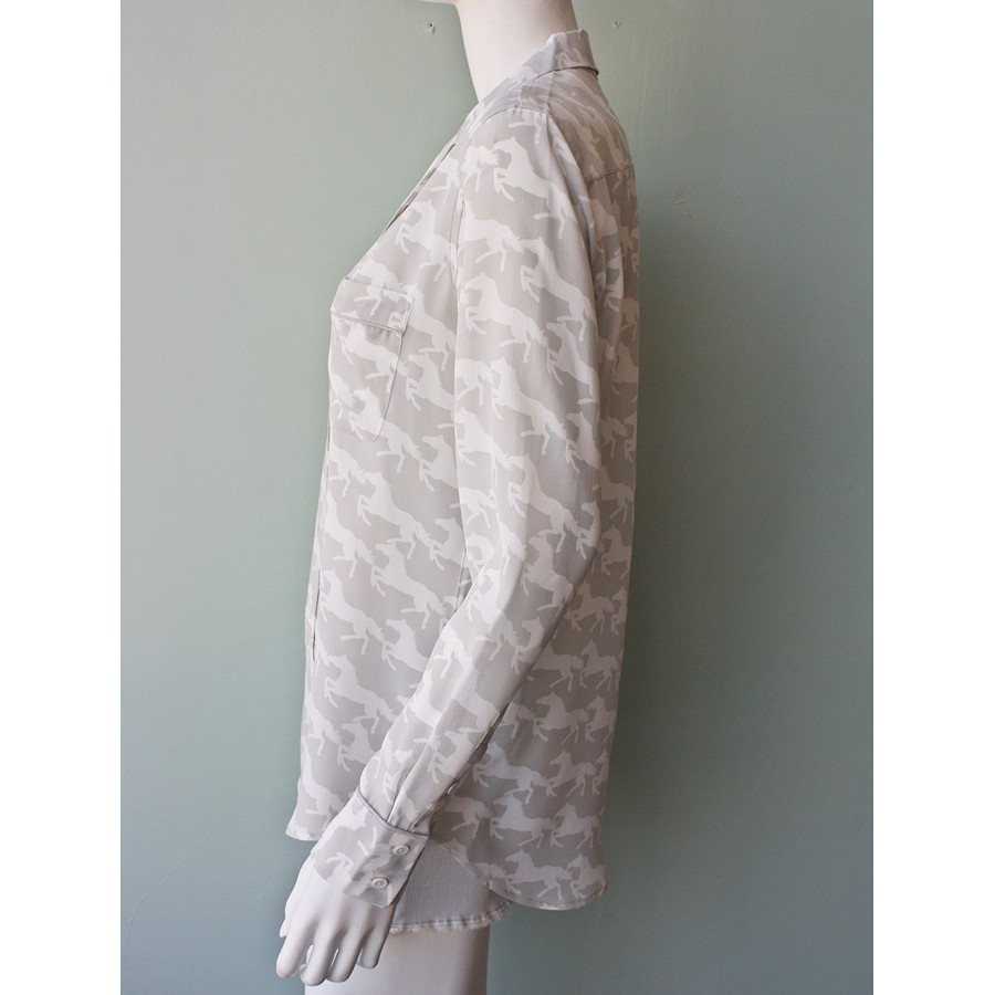 equipment keira silk blouse in gray lyst equipment keira silk blouse in gray lyst