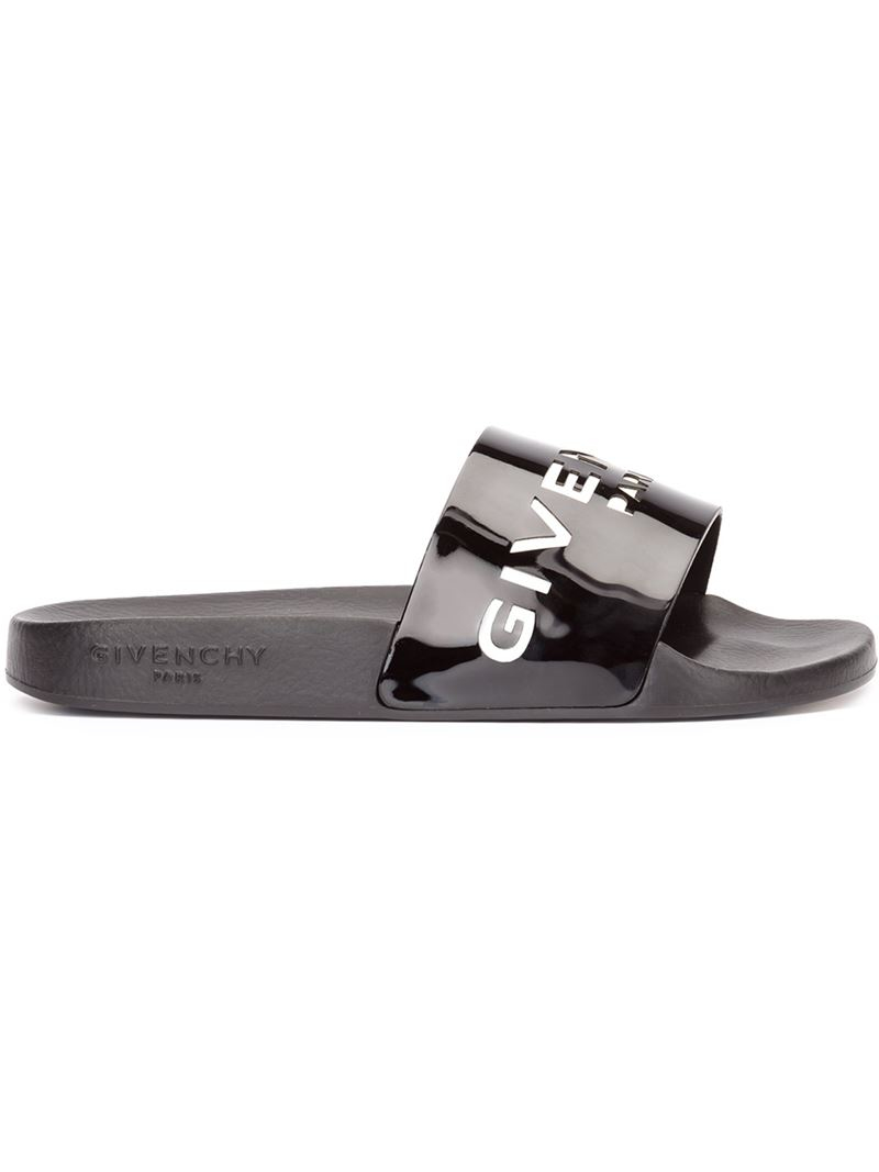 givenchy black logo embossed sliders product 1 494183430 normal