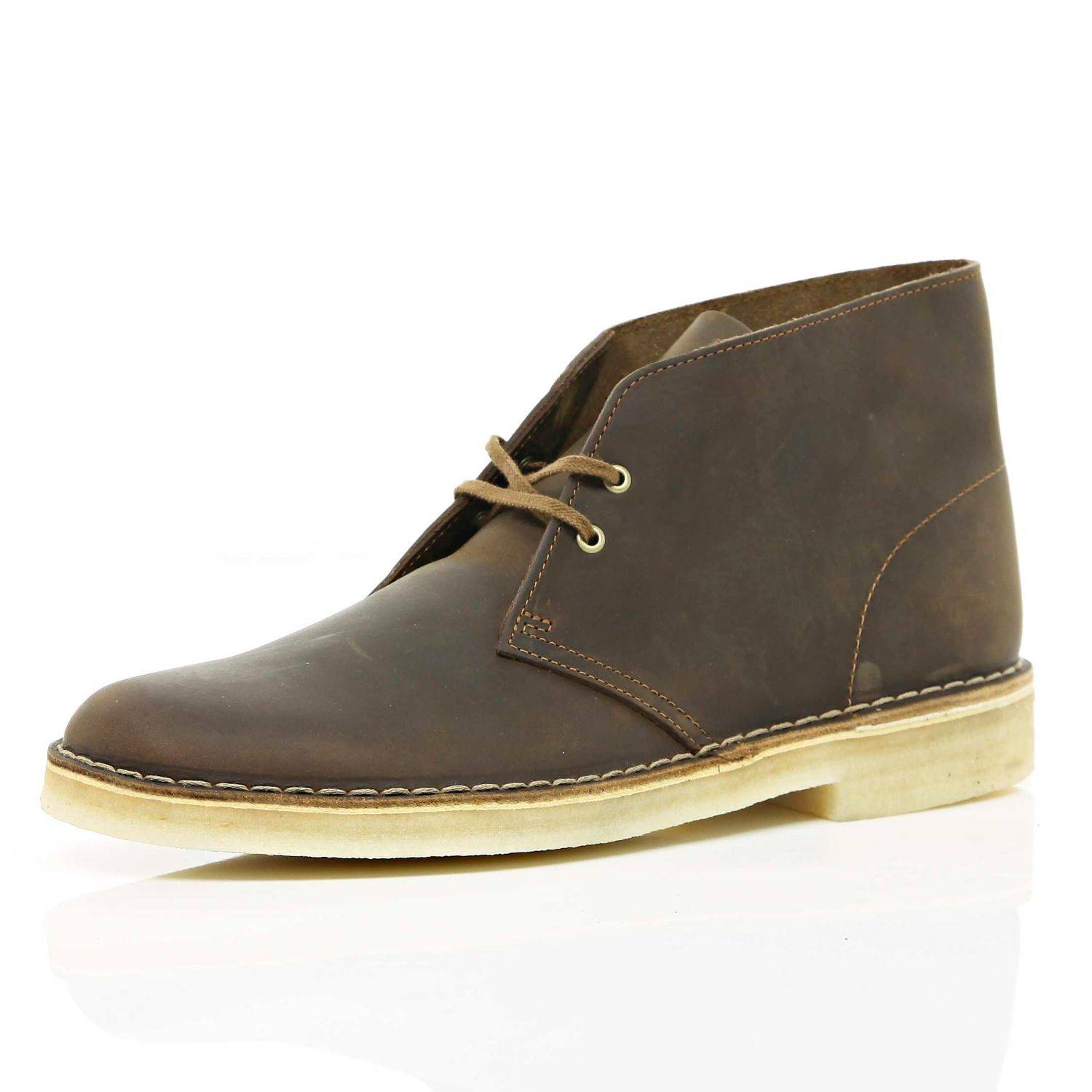 River Island Brown Clarks Originals Leather Desert Boots in Brown for ...