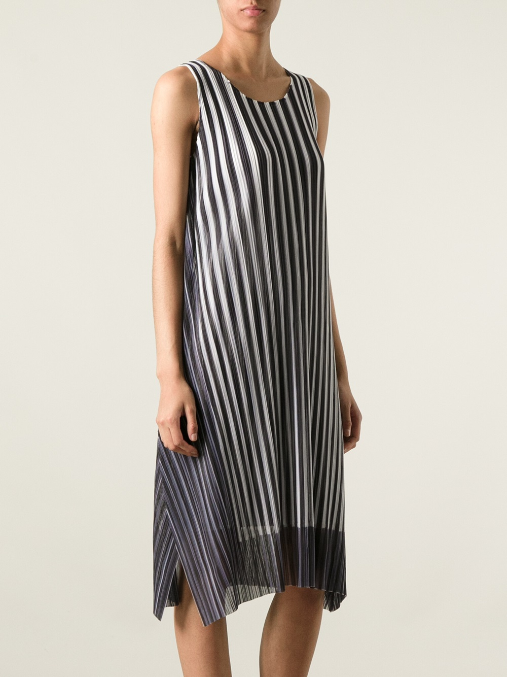 Lyst - Pleats Please Issey Miyake Layered Pleated Dress in Black