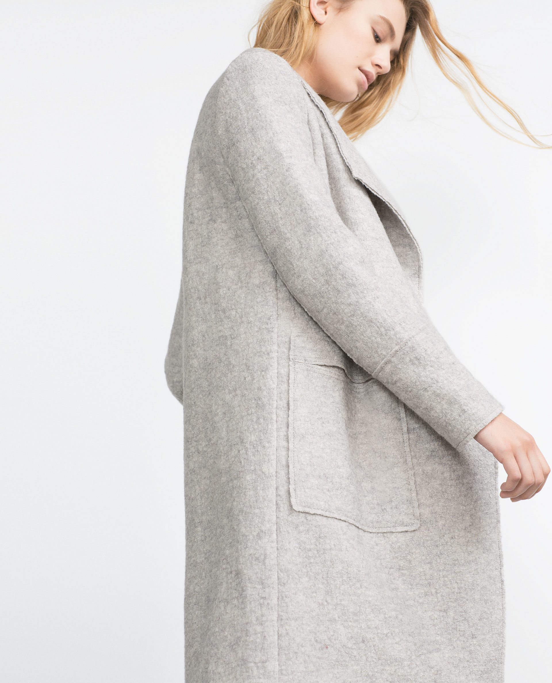 Zara Wool Coat in Gray (Light grey) | Lyst