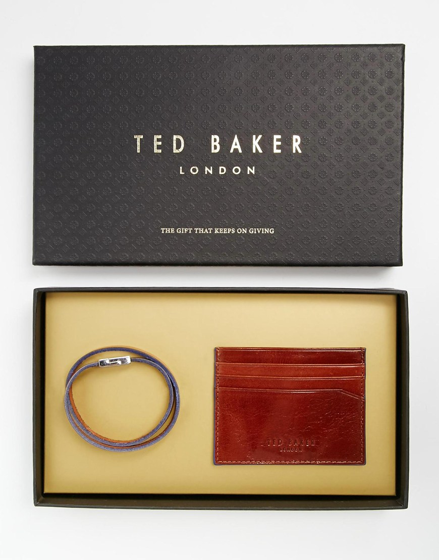 Lyst Ted Baker Flatcad Leather Cardholder And Bracelet Set In Gallery