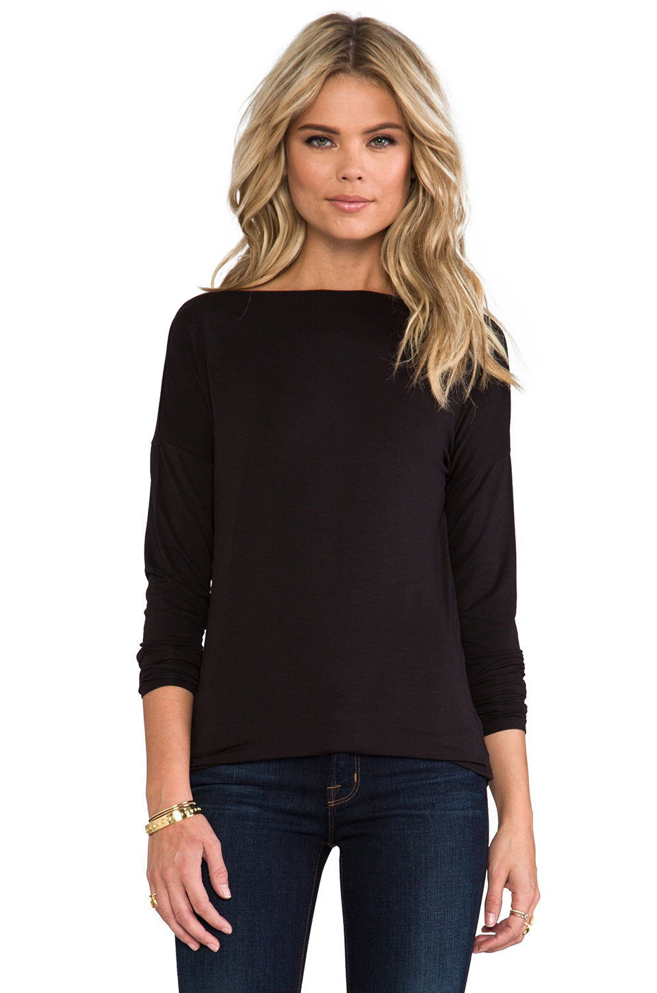 Vince Boatneck Tee in Black in Black - Lyst