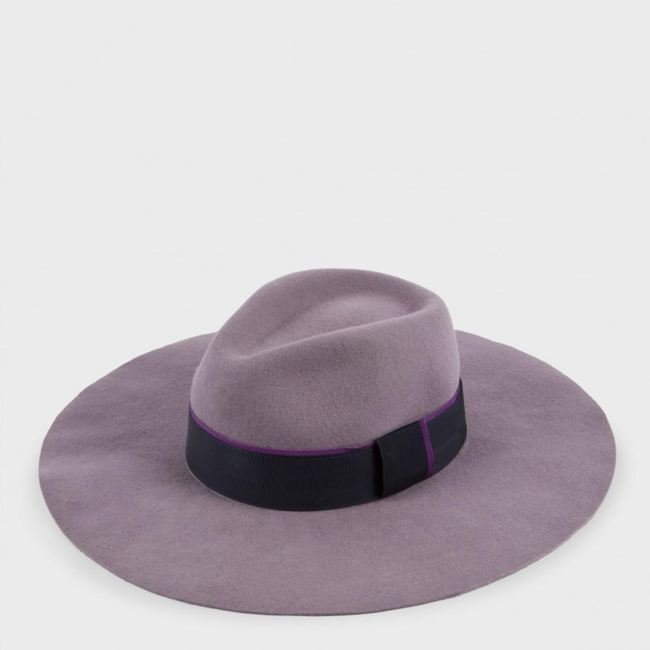 Paul smith Mauve Wool WideBrim Fedora Hat in Purple Lyst